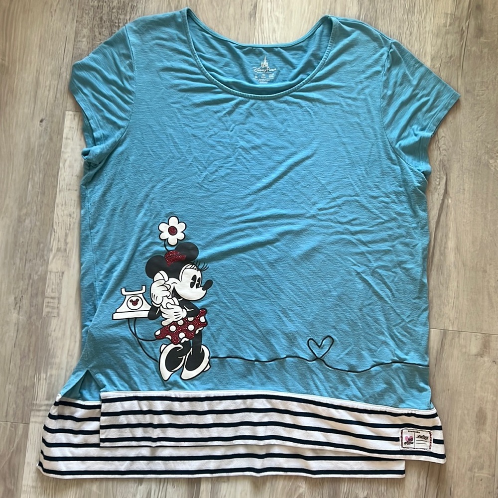 ✨HP✨ Disney Vintage Mickey and Minnie Mouse Phone Call Lovecard T-Shirt